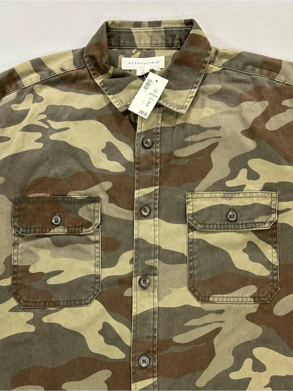NWT Aeropostale Long Sleeve Camo Workwear Button-Down Shirt - Mens Medium
